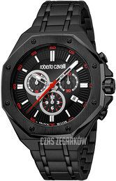 Roberto Cavalli by Franck Muller Rc-119 Czarny/Stal Ø44 mm RV1G123M0051