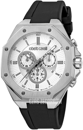 Roberto Cavalli by Franck Muller Rc-119 Srebrny/Guma Ø44 mm RV1G123P0011