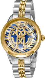 Roberto Cavalli by Franck Muller Dress Niebieski/Stal w odcieniu złota Ø36 mm RV1L063M0061