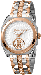 Roberto Cavalli by Franck Muller Dress Srebrny/Stal w kolorze różowego złota Ø34 mm RV1L073M0111