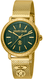 Roberto Cavalli by Franck Muller Dress Zielony/Stal w odcieniu złota Ø30 mm RV1L098M0076