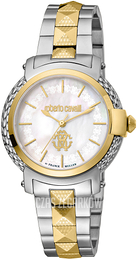Roberto Cavalli by Franck Muller Aion Time Biały/Stal w odcieniu złota Ø34 mm RV1L101M0091