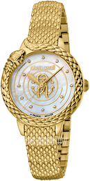 Roberto Cavalli by Franck Muller Franck Muller Biały/Stal w odcieniu złota Ø32 mm RV2L052M0061