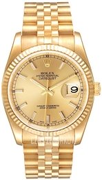 Rolex Datejust 36 Szampański/18 karatowe żółte złoto Ø36 mm 116238-0059