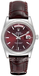 Rolex Day-Date Czerwony/Skóra Ø36 mm 118139-0007