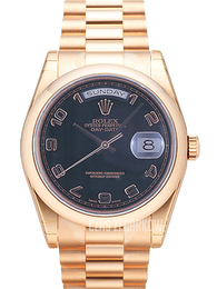 Rolex Day-Date 36 Czarny/18 karatowe różowe złoto Ø36 mm 118205F-0018