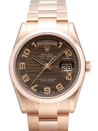Rolex Day-Date Brązowy/18 karatowe żółte złoto Ø36 mm 118205/5