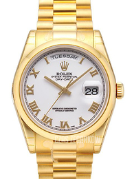 Rolex Day-Date 36 Biały/18 karatowe żółte złoto Ø36 mm 118208-0072