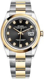 Rolex Datejust 36 Czarny/18 karatowe żółte złoto Ø36 mm 126203-0022