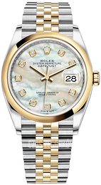 Rolex Datejust 36 Biały/18 karatowe żółte złoto Ø36 mm 126203-0023