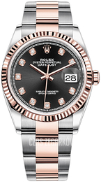 Rolex Datejust 36 Czarny/18 karatowe różowe złoto Ø36 mm 126231-0020