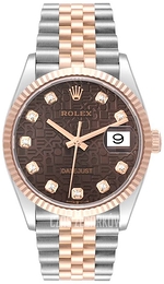 Rolex Datejust 36 Brązowy/18 karatowe różowe złoto Ø36 mm 126231-0025