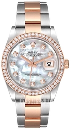 Rolex Datejust 36 Biały/18 karatowe różowe złoto Ø36 mm 126281RBR-0010