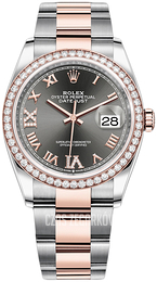 Rolex Datejust 36 Szary/18 karatowe różowe złoto Ø36 mm 126281RBR-0012