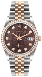 Rolex Datejust 36 Brązowy/18 karatowe różowe złoto Ø36 mm 126281RBR-0013