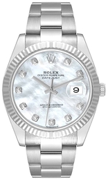 Rolex Datejust 41 Biały/Stal Ø41 mm 126334-0019