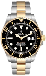 Rolex Sea-Dweller Czarny/18 karatowe żółte złoto Ø43 mm 126603-0001