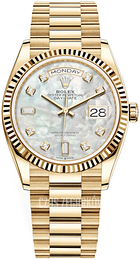 Rolex Day-Date 36 Biały/18 karatowe żółte złoto Ø36 mm 128238-0011