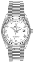 Rolex Day-Date 36 Biały/18 karatowe białe złoto Ø36 mm 128239-0038