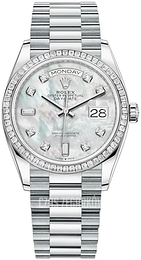 Rolex Day-Date 36 Biały/Platyna Ø36 mm 128396TBR-0005