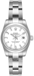 Rolex Lady Oyster Perpetual Biały/Stal Ø26 mm 179160/6