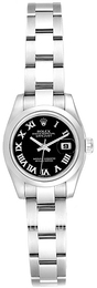 Rolex Lady Oyster Perpetual Czarny/Stal Ø26 mm 179160/7