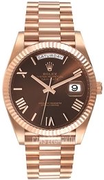 Rolex Day-Date 40 Brązowy/18 karatowe różowe złoto Ø40 mm 228235-0002