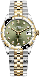 Rolex Datejust 31 Zielony/18 karatowe żółte złoto Ø31 mm 278343RBR-0030