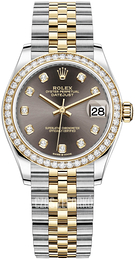 Rolex Datejust 31 Szary/18 karatowe żółte złoto Ø31 mm 278383RBR-0022