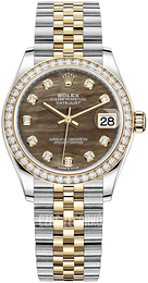 Rolex Datejust 31 Czarny/18 karatowe żółte złoto Ø31 mm 278383RBR-0024