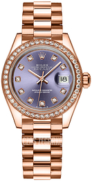Rolex Lady-Datejust 28 Purpurowy/18 karatowe różowe złoto Ø28 mm 279135RBR-0020
