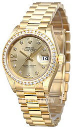 Rolex Lady-Datejust 28 Niebieski/18 karatowe żółte złoto Ø28 mm 279138 RBR-1