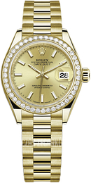 Rolex Lady-Datejust 28 Żółte złoto/18 karatowe żółte złoto Ø28 mm 279138RBR-0014