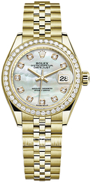 Rolex Lady-Datejust 28 Biały/18 karatowe żółte złoto Ø28 mm 279138RBR-0016