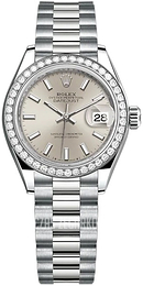 Rolex Lady-Datejust 28 Srebrny/18 karatowe białe złoto Ø28 mm 279139RBR-0006