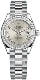 Rolex Lady-Datejust 28 Srebrny/18 karatowe białe złoto Ø28 mm 279139RBR-0007