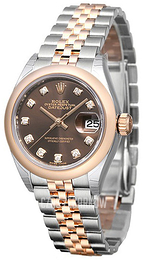 Rolex Lady-Datejust 28 Brązowy/18 karatowe różowe złoto Ø28 mm 279161-0011