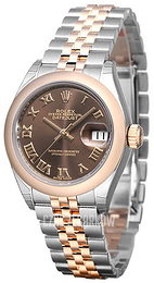 Rolex Lady-Datejust 28 Brązowy/18 karatowe różowe złoto Ø28 mm 279161-0009