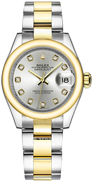 Rolex Lady-Datejust 28 Srebrny/18 karatowe żółte złoto Ø28 mm 279163-0008