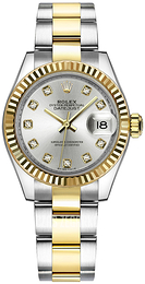 Rolex Lady-Datejust 28 Srebrny/18 karatowe żółte złoto Ø28 mm 279173-0008