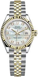 Rolex Lady-Datejust 28 Biały/18 karatowe żółte złoto Ø28 mm 279173-0013