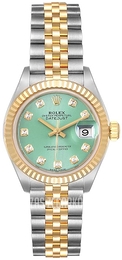 Rolex Lady-Datejust 28 Zielony/18 karatowe żółte złoto Ø28 mm 279173-0015