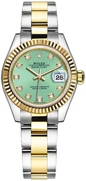 Rolex Lady-Datejust 28 Zielony/18 karatowe żółte złoto Ø28 mm 279173-0016