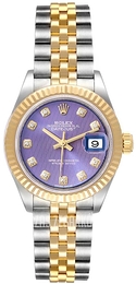 Rolex Lady-Datejust 28 Purpurowy/18 karatowe żółte złoto Ø28 mm 279173-0017