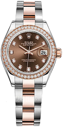 Rolex Lady-Datejust 28 Brązowy/18 karatowe różowe złoto Ø28 mm 279381RBR-0012