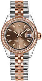 Rolex Lady-Datejust 28 Brązowy/18 karatowe różowe złoto Ø28 mm 279381RBR-0017