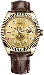 Rolex Sky-Dweller Żółte złoto/Skóra Ø42 mm 326138-0006