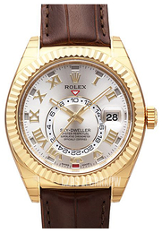 Rolex Perpetual 42 Srebrny/Skóra Ø42 mm 326138-0003