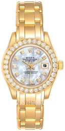 Rolex Pearlmaster 29 Biały/18 karatowe żółte złoto Ø29 mm 80298-0070