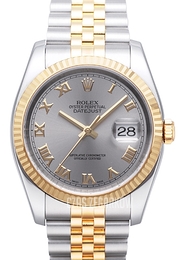 Rolex Datejust Gold/Steel Srebrny/18 karatowe żółte złoto Ø36 mm 116233-0204